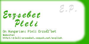 erzsebet pleli business card